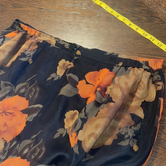 Vintage Bob Mackie Silk Mulit-Color Floral Print Maxi Skirt 22w - Picture 4 of 6